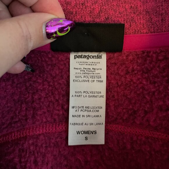 Patagonia Women S Pink Better Sweater Vest Zip Front Pocket Granola Girl Crunchy - Picture 8 of 8